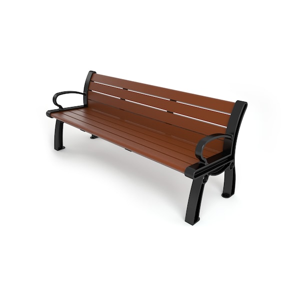 Brown 5' Heritage Bench with Black Frame
